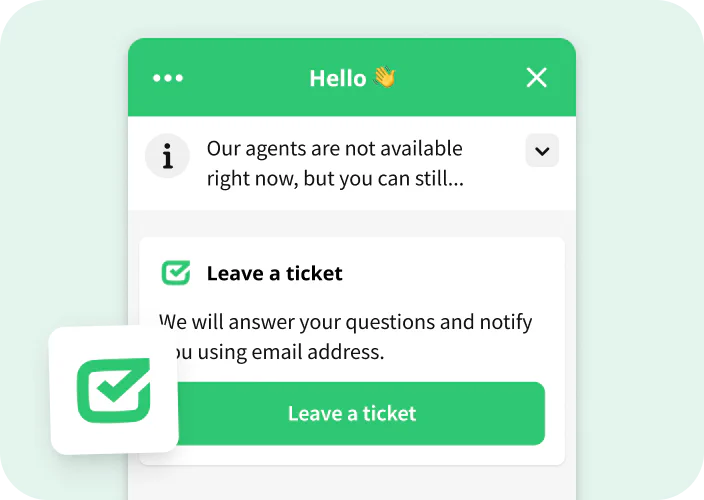 Screenshot of the HelpDesk in the LiveChat®’s chat widget