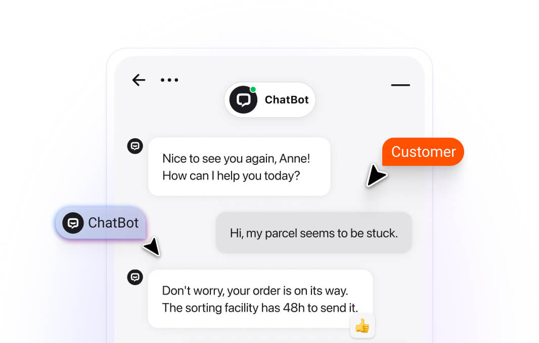 AI chatbot providing automated responses to customer inquiries on Agencies website