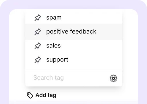 Tag chats is one of the areas available in the chat feed inside the Archives section of the LiveChat® agent app. It's where you add tags to archived chats.