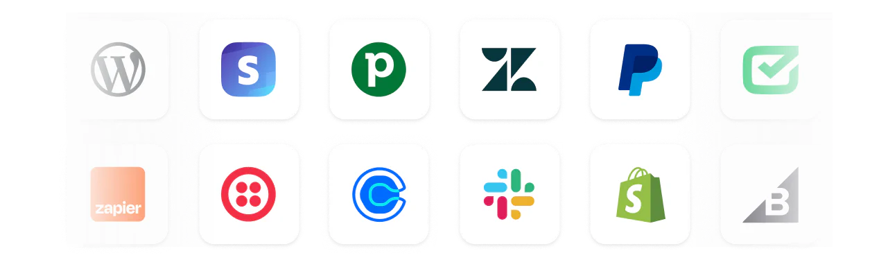 LiveChat integrations connecting customers with tools like Zapier, Shopify, PayPal to drive sales conversations and personalize the customer journey