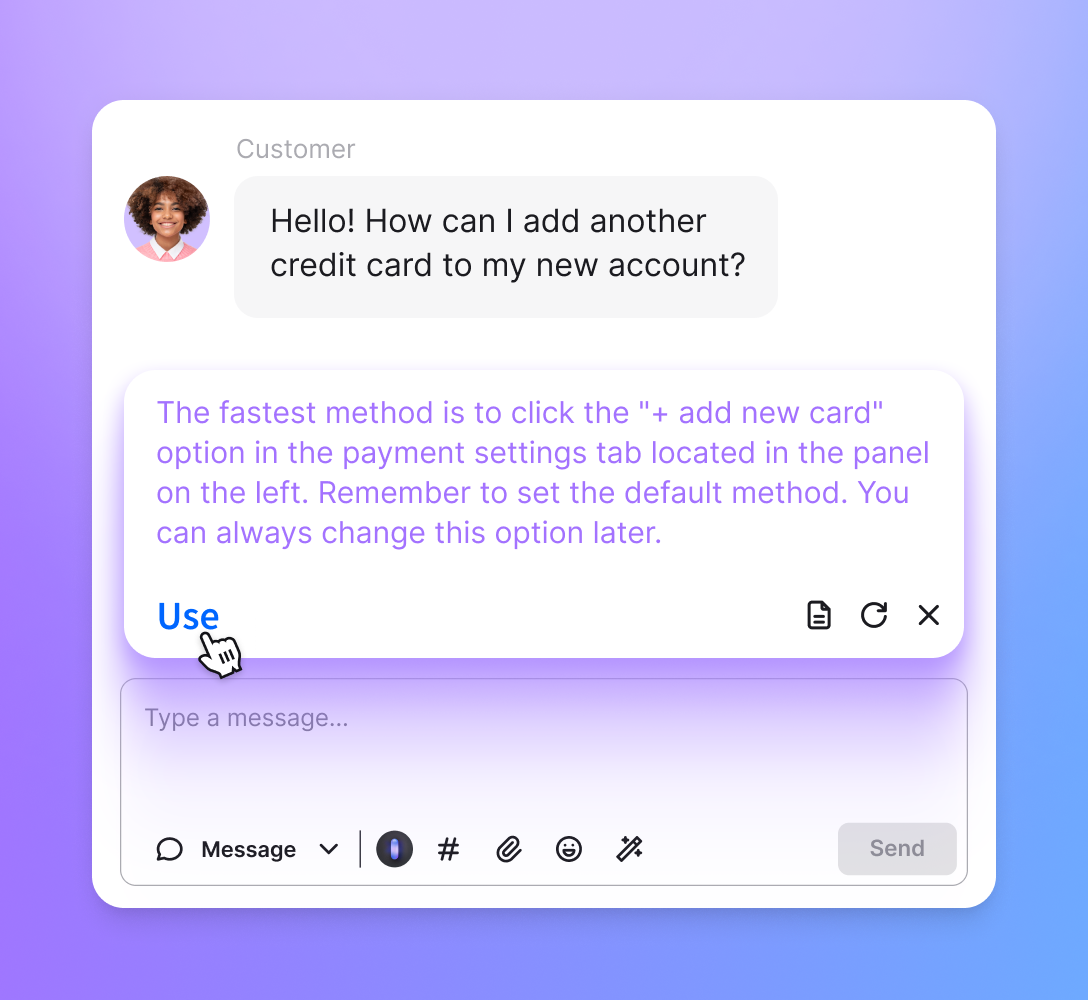 Reply suggestions feature helping agents respond faster and more consistently
